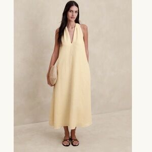 Banana Republic - Pauline Linen Midi Dress - Butter Yellow (S)